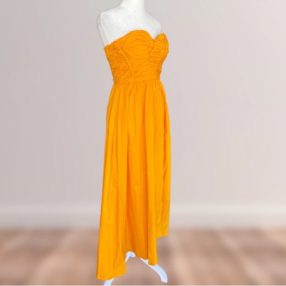 NWOT MANGO Flared Corset Dress in Neon Orange Size 4 - Picture 7 of 13